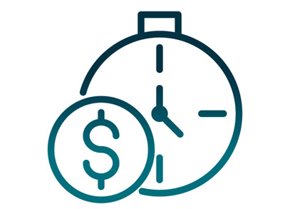clock and dollar sign icon